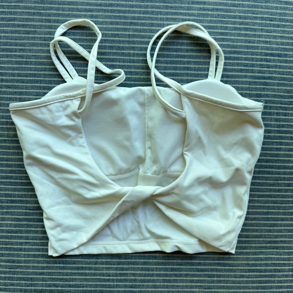 White Open Back Bra Top!🤍